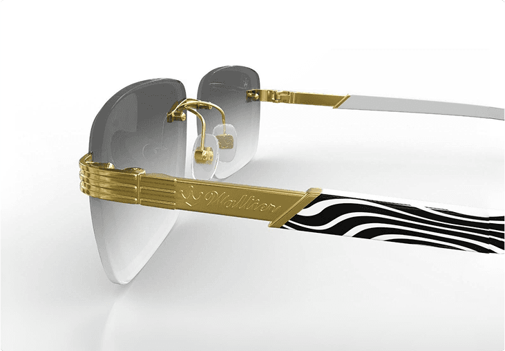 Waltier luxury sunglasses - black frame with gold accents